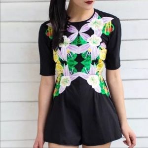 Alice McCall Black embroidered playsuit